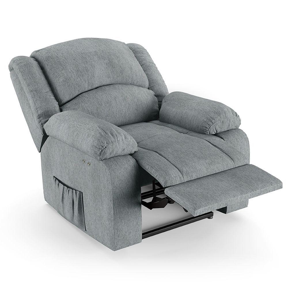Poltrona Do Papai Reclinável Melim Power Touch Linho Fh1 - D'rossi Cor Cinza - 2