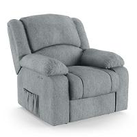 Poltrona Do Papai Reclinável Melim Power Touch Linho Fh1 - D'rossi Cor Cinza - 1