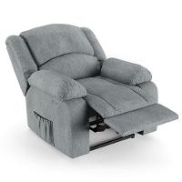 Poltrona Do Papai Reclinável Melim Power Touch Linho Fh1 - D'rossi Cor Cinza - 2