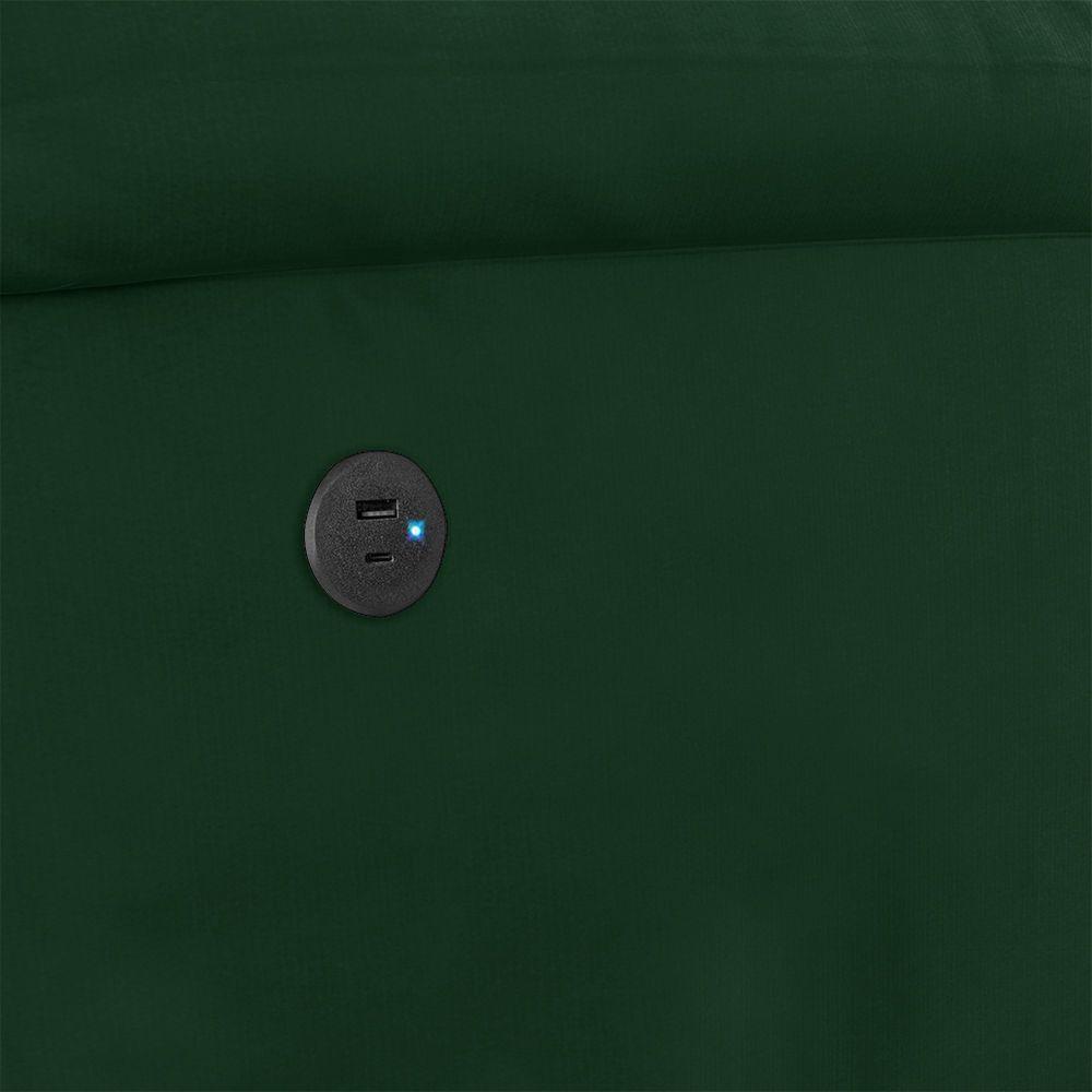 Poltrona Do Papai Reclinável Melim Power Touch Usb Veludo Fh1 - D'rossi Cor Verde - 4