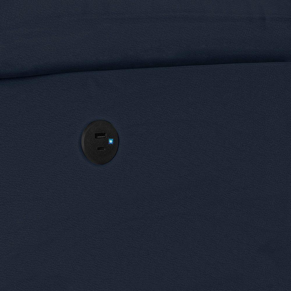 Poltrona Do Papai Reclinável Melim Power Touch Usb Pu Azul Fh1 - D'rossi - 5