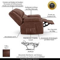 Poltrona Do Papai Reclinável Melim Power Touch Usb Pu Fh1 - D'rossi Cor Marrom - 6