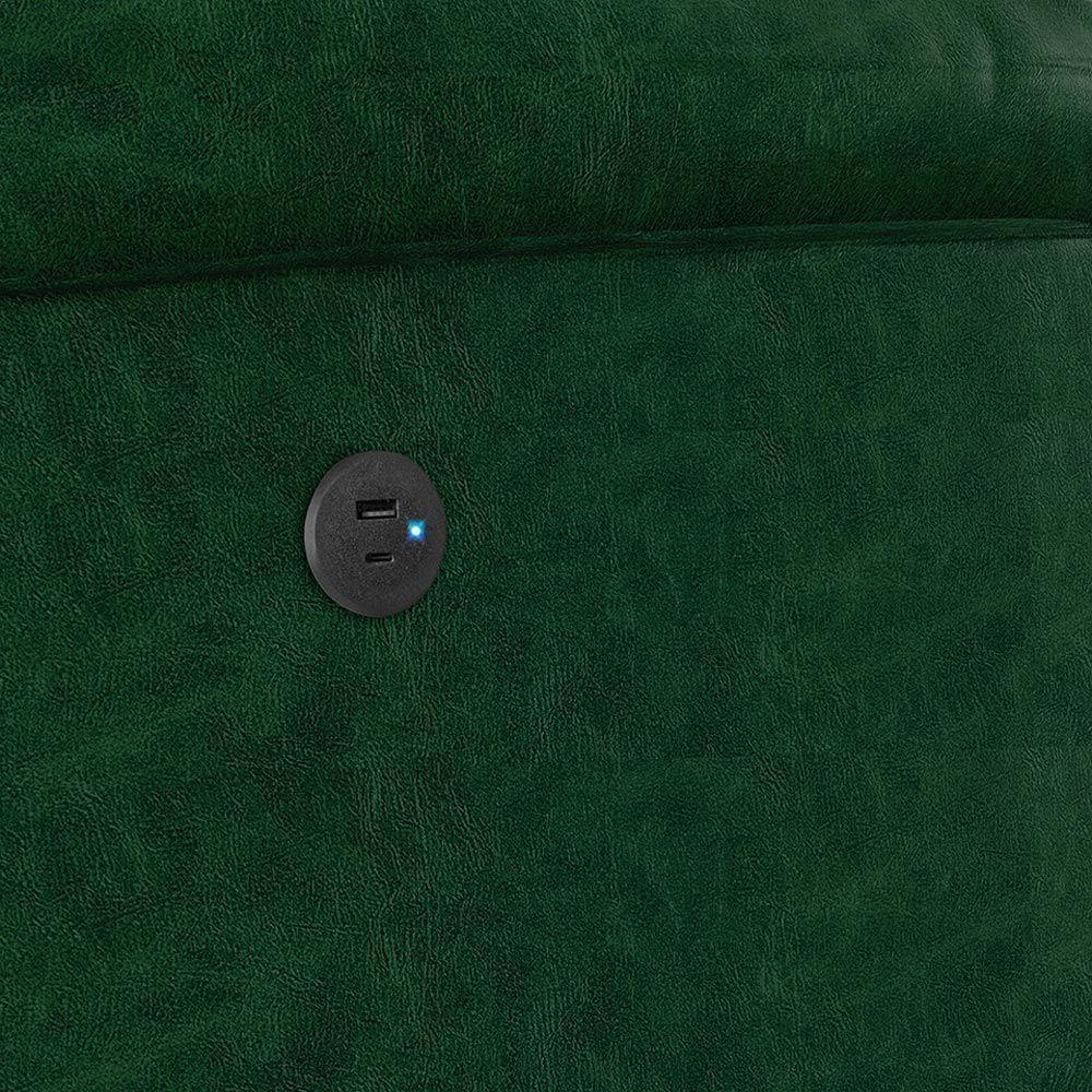 Poltrona Do Papai Reclinável Melim Power Elétrica Usb Pu Verde Musgo Fh1 - D'rossi - 5