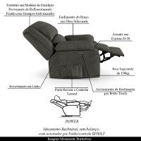 Poltrona Do Papai Reclinável Melim Power Touch Linho Grafite Fh1 - D'rossi - 6