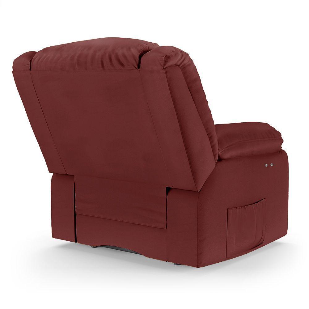 Poltrona Do Papai Reclinável Melim Power Touch Sintético Pu Fh1 - D'rossi Cor Vermelho - 5
