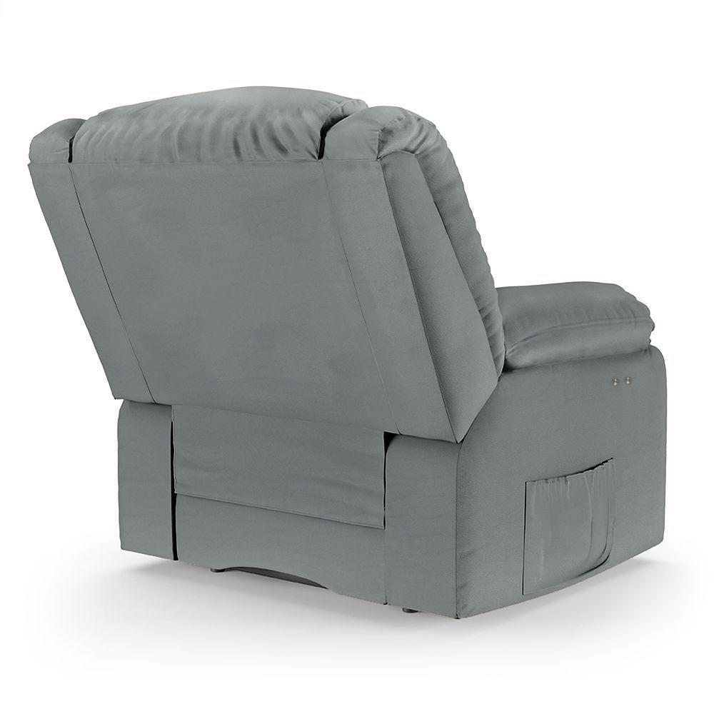Poltrona Do Papai Reclinável Melim Power Touch Usb Pu Fh1 - D'rossi Cor Cinza - 4
