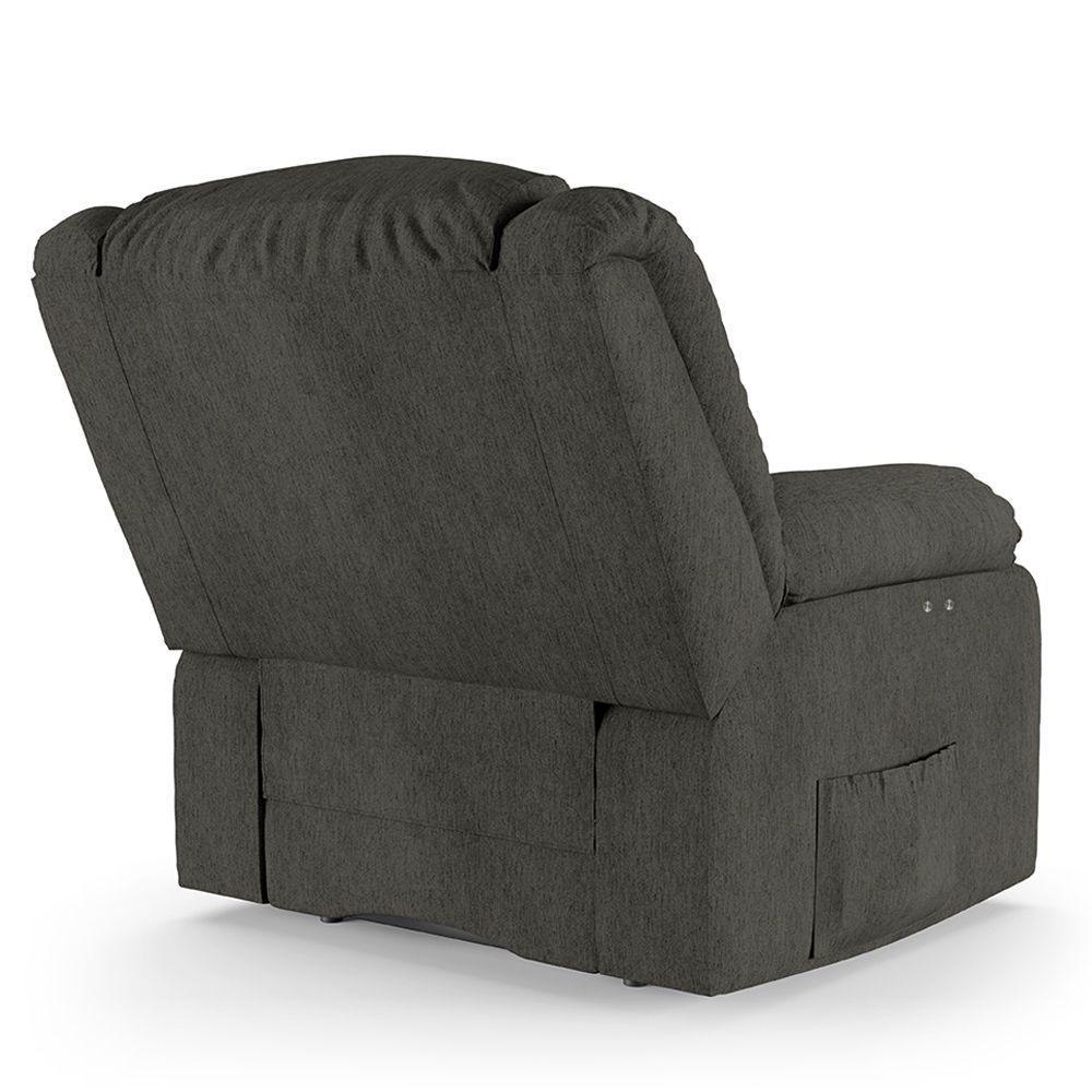 Poltrona Do Papai Reclinável Melim Power Touch Usb Linho Fh1 - D'rossi Cor Grafite - 2
