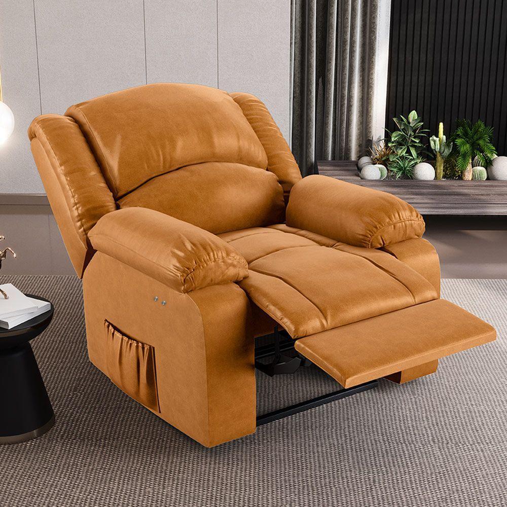 Poltrona Do Papai Reclinável Melim Power Touch Pu Whisky Fh1 - D'rossi - 6