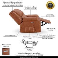 Poltrona Do Papai Reclinável Melim Power Touch Usb Pu Fh1 - D'rossi Cor Caramelo - 8