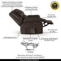 Poltrona Do Papai Reclinável Melim Power Touch Pu Marrom Fh1 - D'rossi - 6