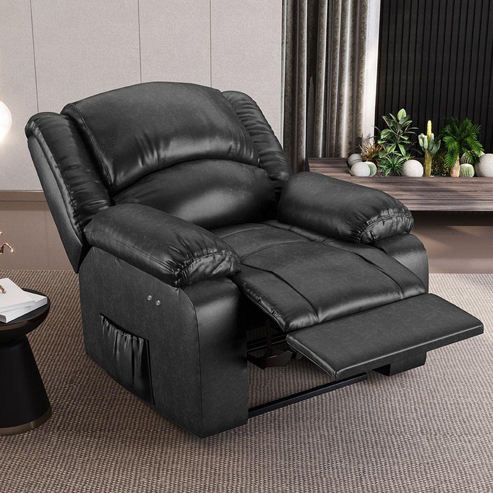 Poltrona Do Papai Reclinável Melim Power Touch Pu Brilho Fh1 - D'rossi Cor Preto - 7