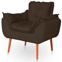 Poltrona Opala Para Sala Confortável Resistente Veludo Cor Capuccino - 1