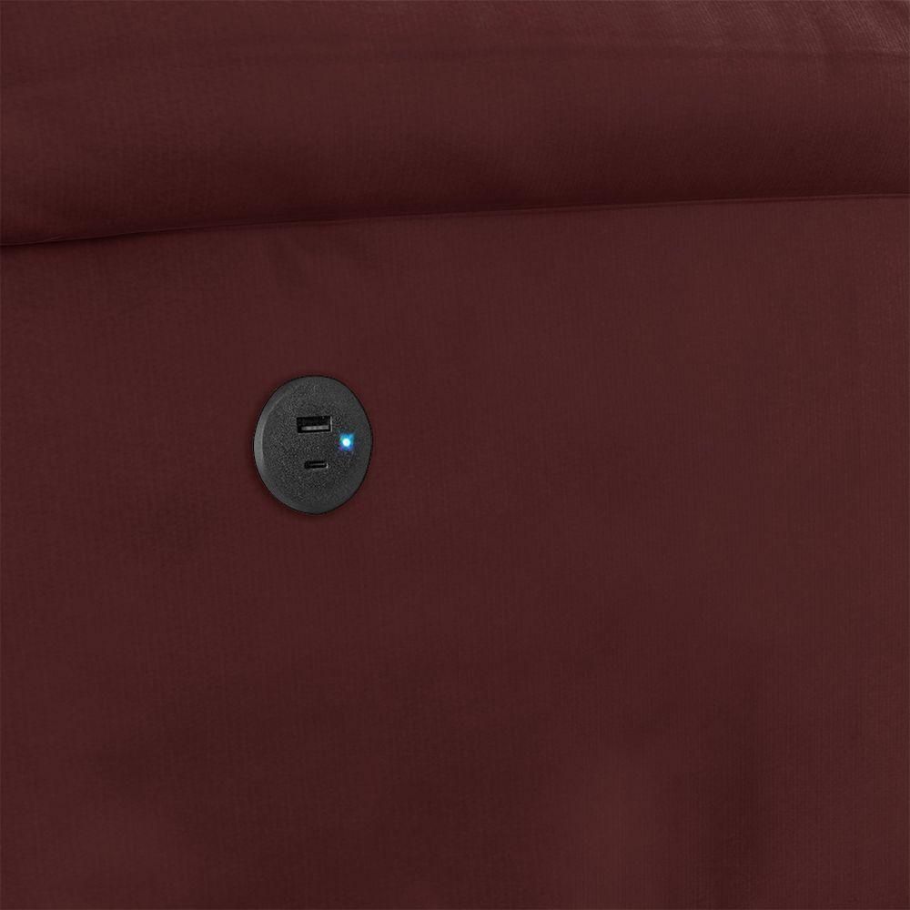 Poltrona Do Papai Reclinável Melim Power Touch Usb Veludo Vinho Fh1 - D'rossi - 5