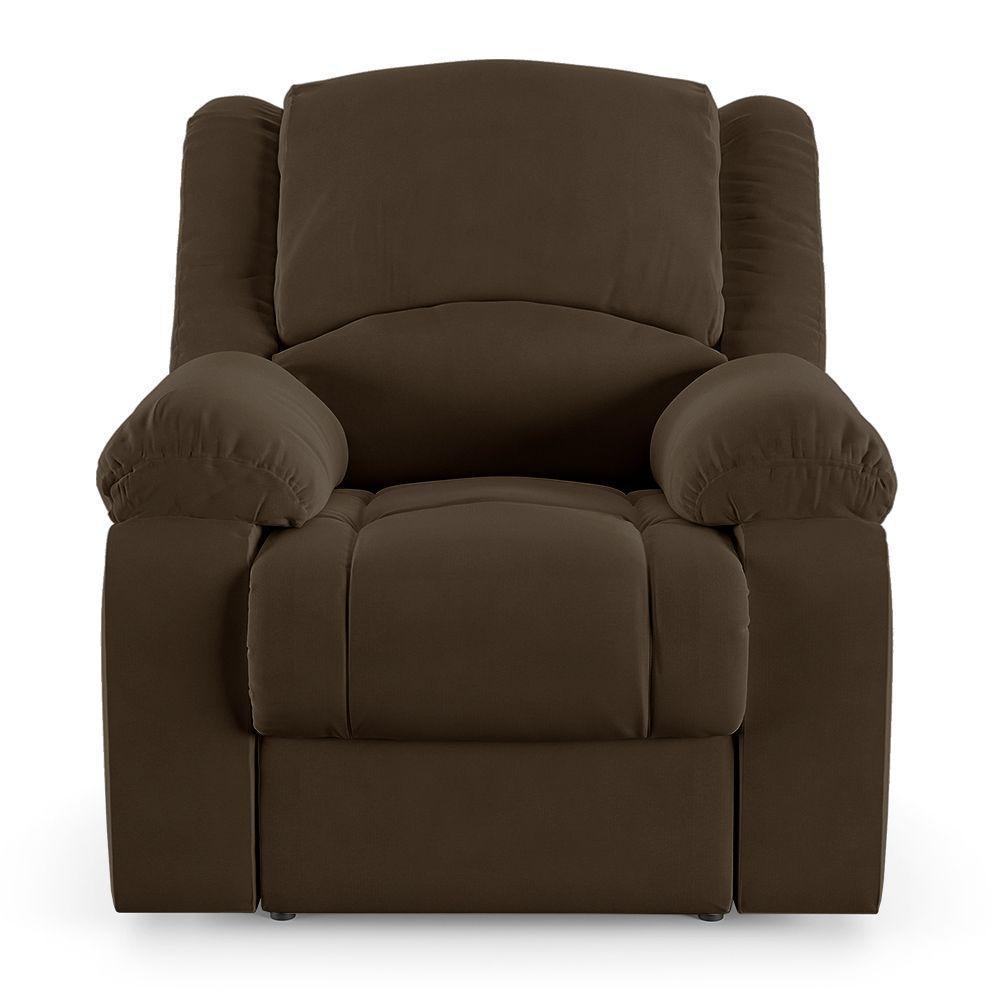 Poltrona Do Papai Reclinável Melim Power Touch Usb Veludo Marrom Fh1 - D'rossi - 3