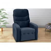 Poltrona Reclinável Punto 1 Lugar Veludo Azul Matrix - 1