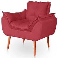Poltrona Opala Para Sala Confortável Resistente Veludo Cor Rosê - 1