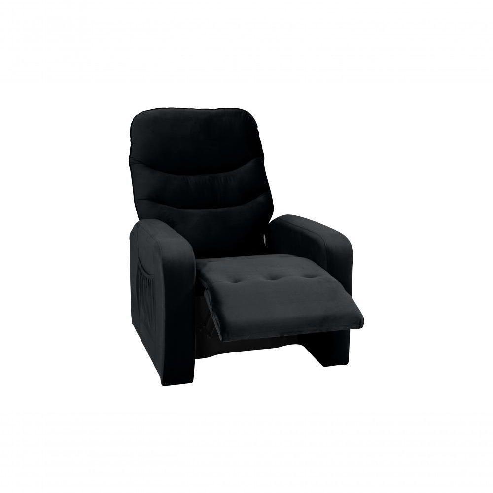 Poltrona Reclinável Punto 1 Lugar Veludo Preto Matrix - 3