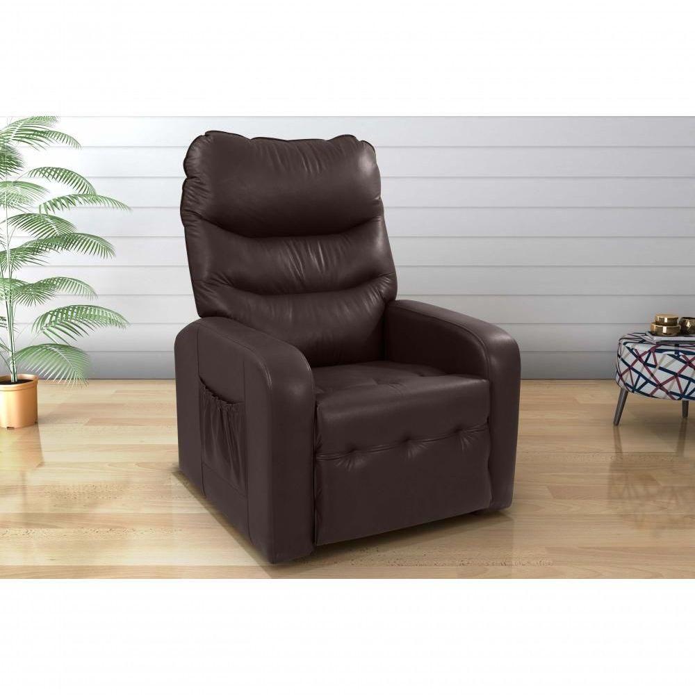 Poltrona Reclinável Punto 1 Lugar Sintético Marrom Matrix - 1