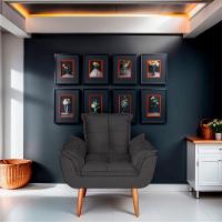 Poltrona Para Sala E Quarto Decorativa Opala Suede Cor Cinza - 5