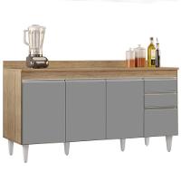 Balcão Gabinete Para Pia Com Tampo 160cm Arkansas Castanho/cinza - Lumil - 1