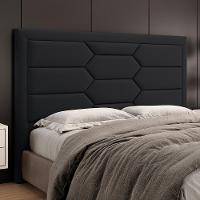 Cabeceira Cama Box Casal 140cm Estofada Nora P05 Veludo Preto - Lyam Decor - 6