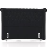 Cabeceira Cama Box King 195cm Estofada Meora P05 Veludo Preto - Lyam Decor - 5