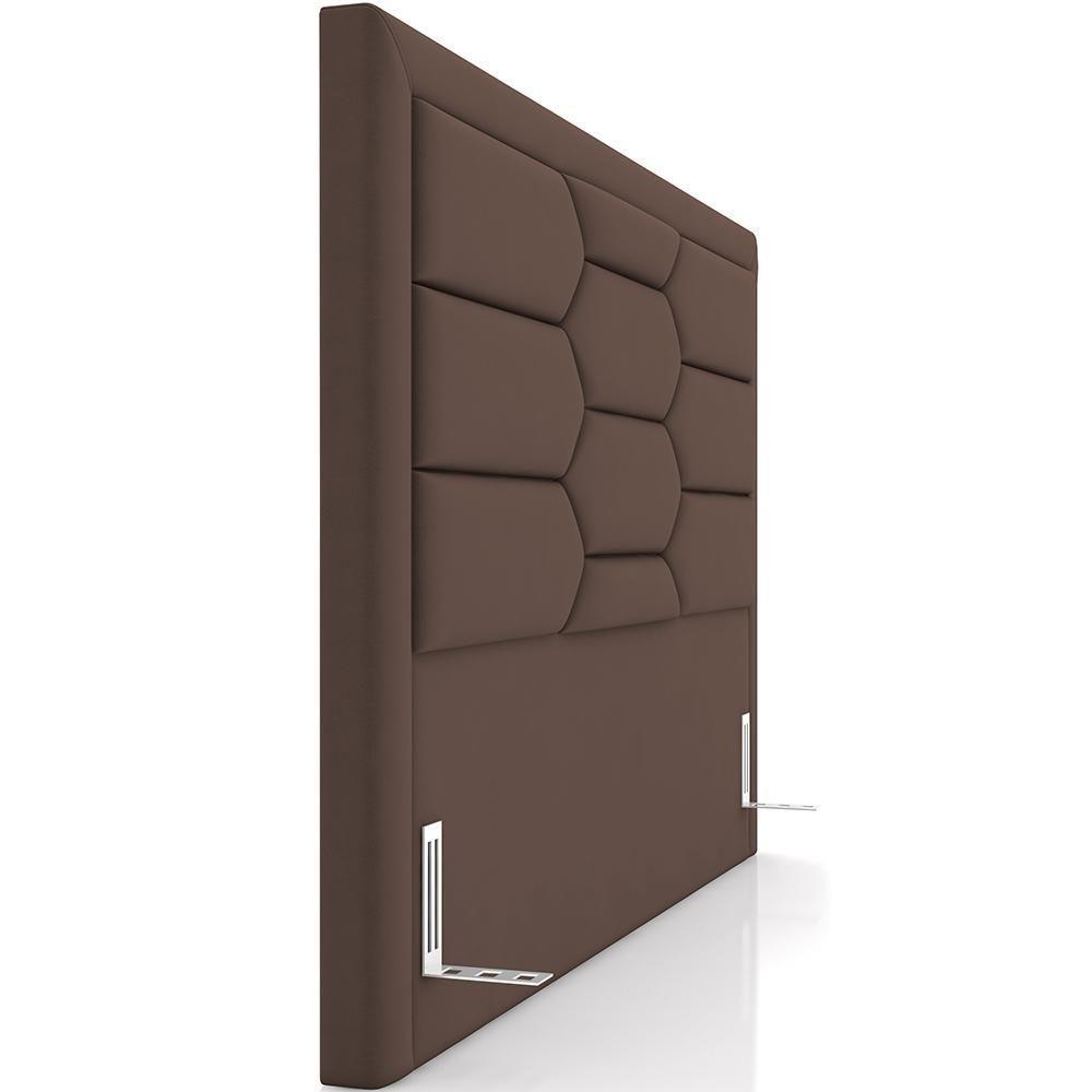 Cabeceira Cama Box Casal 140cm Estofada Nora P05 Veludo Marrom - Lyam Decor - 2