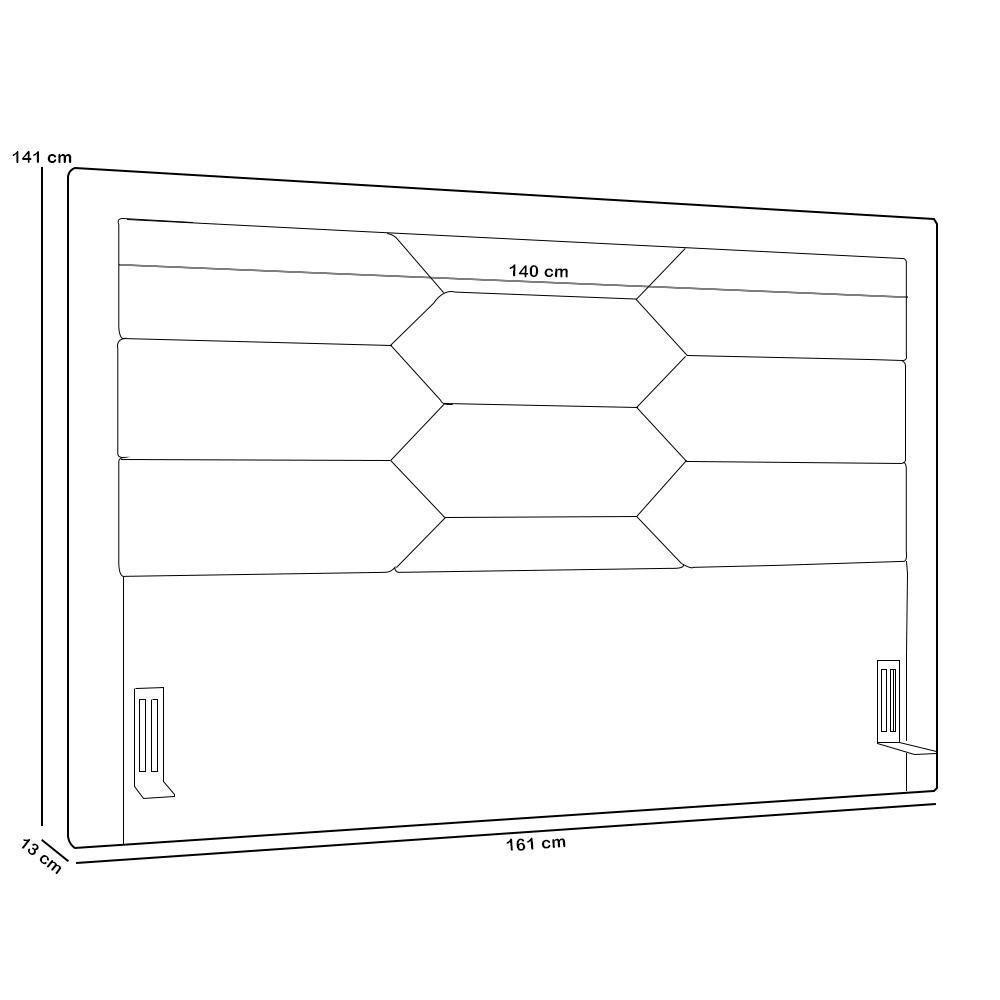 Cabeceira Cama Box Casal 140cm Estofada Nora P05 Veludo Marrom - Lyam Decor - 3