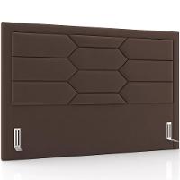 Cabeceira Cama Box Casal 140cm Estofada Nora P05 Veludo Marrom - Lyam Decor - 1