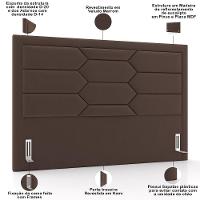 Cabeceira Cama Box Casal 140cm Estofada Nora P05 Veludo Marrom - Lyam Decor