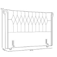 Cabeceira Cama Box King 195cm Estofada Meora P05 Veludo Marrom - Lyam Decor - 3