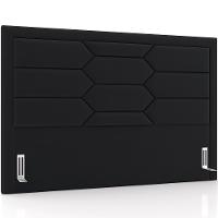 Cabeceira Cama Box King 195cm Estofada Nora P05 Veludo Preto - Lyam Decor - 1