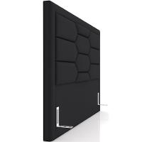 Cabeceira Cama Box King 195cm Estofada Nora P05 Veludo Preto - Lyam Decor