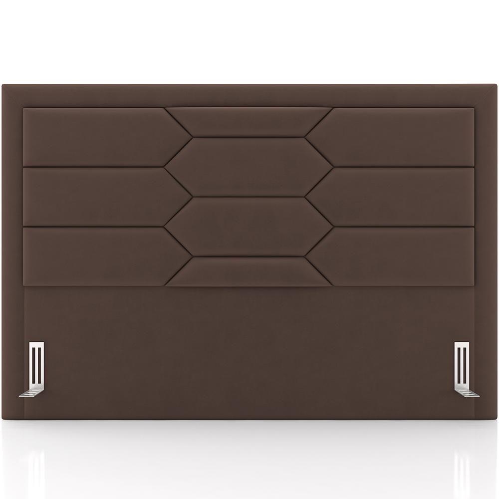 Cabeceira Cama Box King 195cm Estofada Nora P05 Veludo Marrom - Lyam Decor - 5