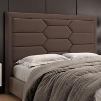 Cabeceira Cama Box King 195cm Estofada Nora P05 Veludo Marrom - Lyam Decor - 6