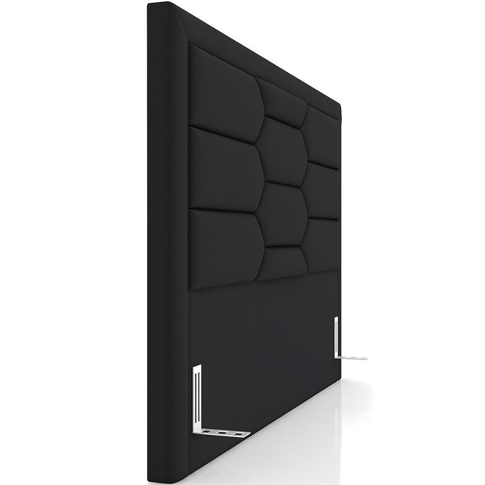 Cabeceira Cama Box Queen 160cm Estofada Nora P05 Veludo Preto - Lyam Decor - 2