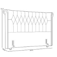 Cabeceira Cama Box Queen 160cm Estofada Meora P05 Veludo Rosê - Lyam Decor - 3