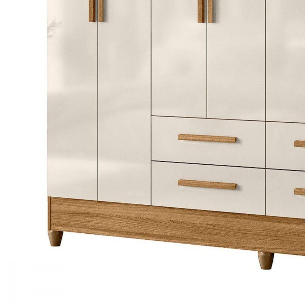 Guarda Roupa Casal 8 Portas 4 Gavetas Florida Moval Freijo/off White - 2