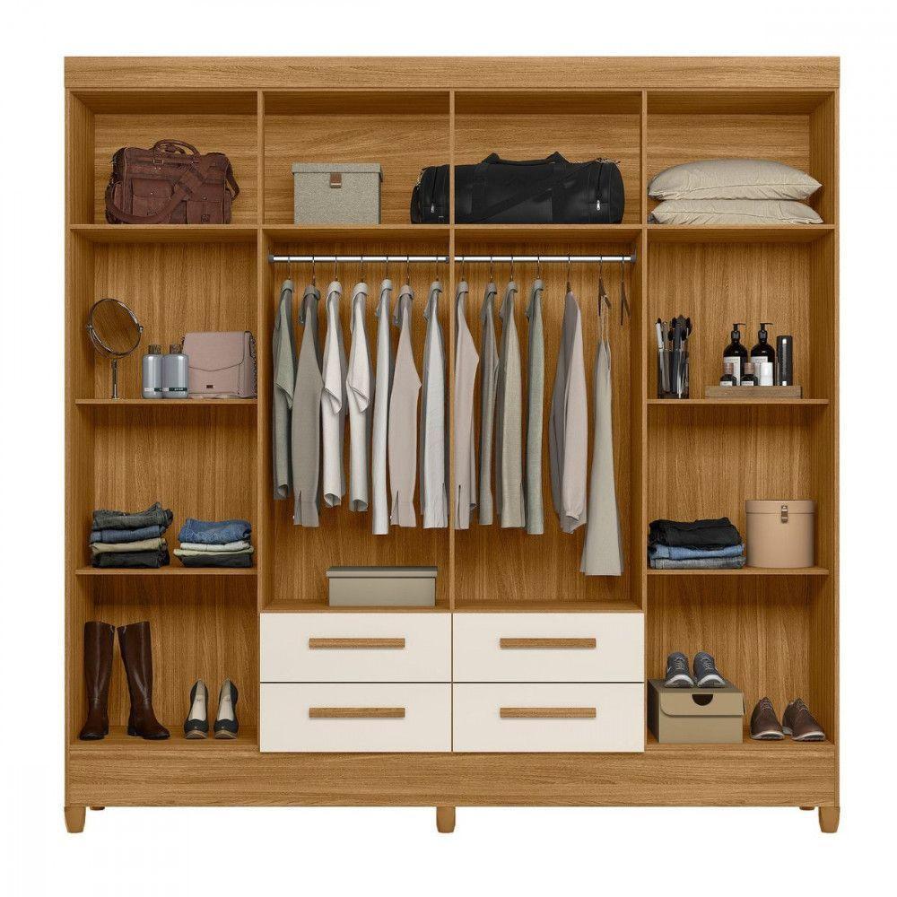 Guarda Roupa Casal 8 Portas 4 Gavetas Florida Moval Freijo/off White - 3