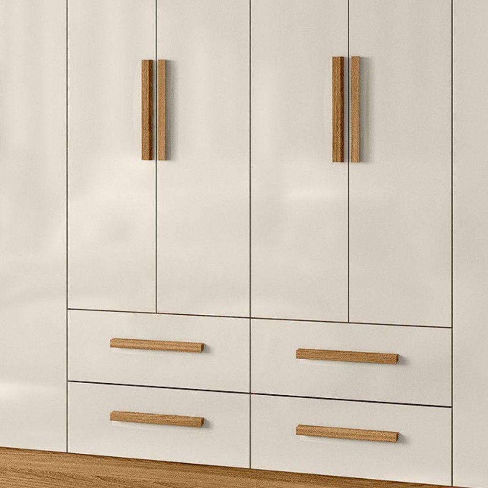 Guarda Roupa Casal 8 Portas 4 Gavetas Florida Moval Freijo/off White - 4