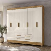 Guarda Roupa Casal 8 Portas 4 Gavetas Florida Moval Freijo/off White - 1