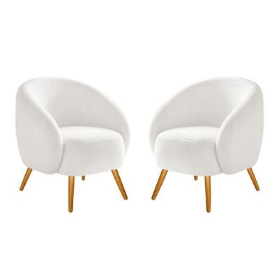 Kit 02 Poltronas Decorativas Sala De Estar Recepção Adj Decor Cor Branco