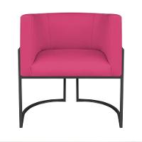 Kit Divã Luna 140cm Lado Direito E 02 Poltronas Base De Ferro Preto Suede Cor Pink - 5