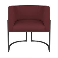 Kit Divã Luna 140cm Lado Direito E 02 Poltronas Base De Ferro Preto Suede Cor Bordô - 5