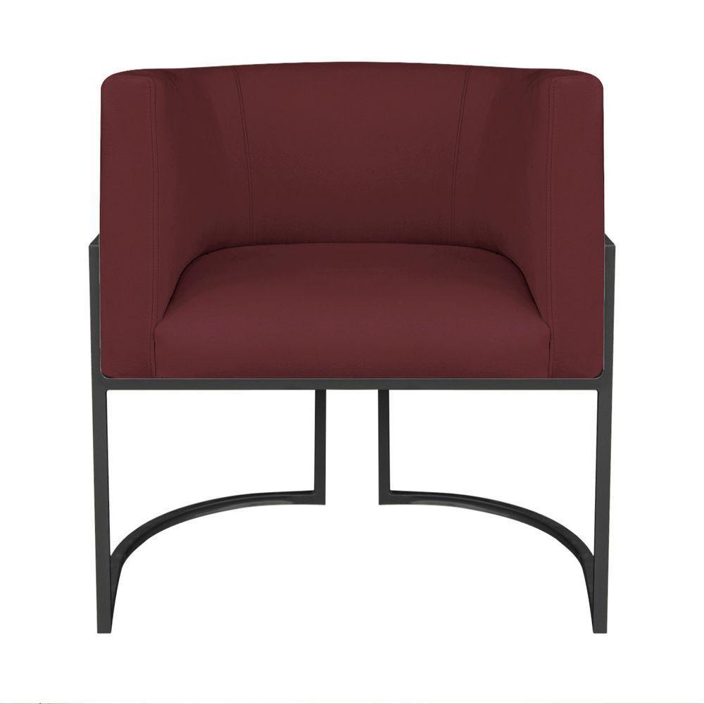 Kit Divã Luna 140cm Lado Esquerdo E 01 Poltrona Base De Ferro Preto Suede Cor Bordô - 5