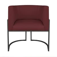 Kit Divã Luna 140cm Lado Esquerdo E 01 Poltrona Base De Ferro Preto Suede Cor Bordô - 5