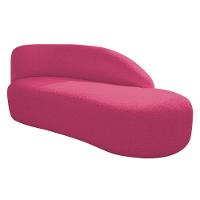 Kit Divã Luna 140cm Lado Direito E 02 Poltronas Base De Ferro Dourado Suede Cor Pink - 2