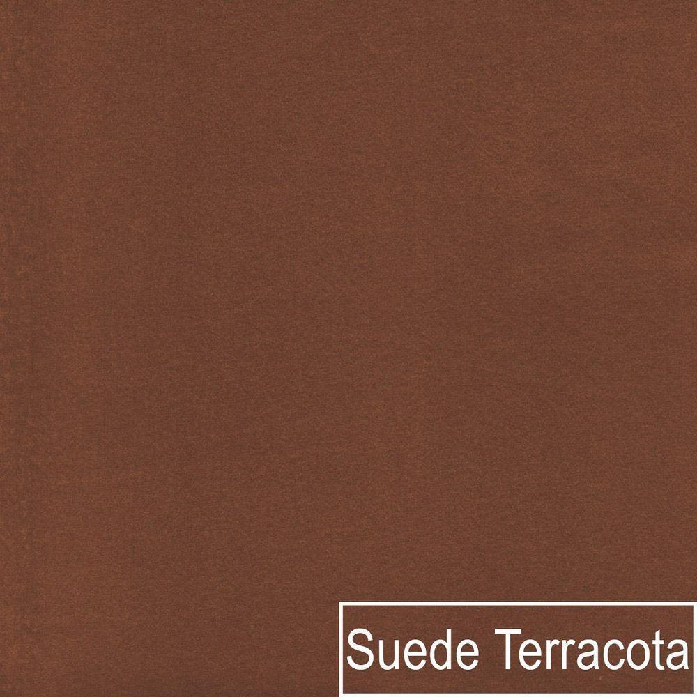 Kit Divã Luna 140cm Lado Direito E 02 Poltronas Base De Ferro Dourado Suede Cor Terracota - 9