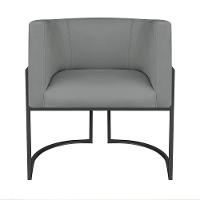 Kit Divã Luna 140cm Lado Esquerdo E 01 Poltrona Base De Ferro Preto Suede Cor Cinza - 5