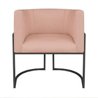 Kit Divã Luna 140cm Lado Esquerdo E 01 Poltrona Base De Ferro Preto Suede Cor Rosê - 5